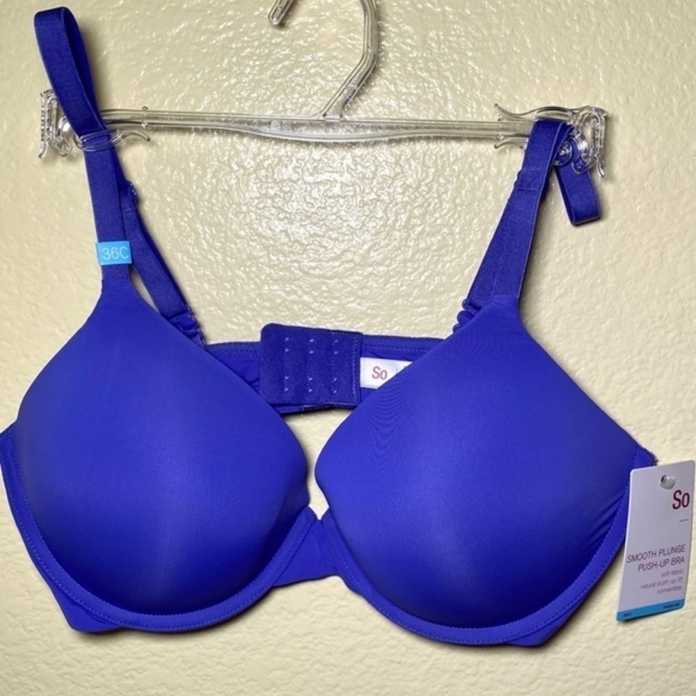Juniors' SO Smooth Plunge‎ Push-Up Bra SO82001 SIZE-36C